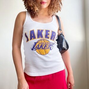 LA Lakers NBA Cotton Ribbed Scoop Neck Tank Top Sportycore
